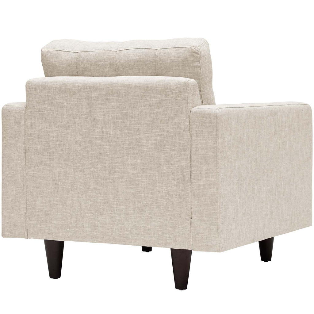 Empress Armchair Upholstered Fabric Set of 2 in Beige