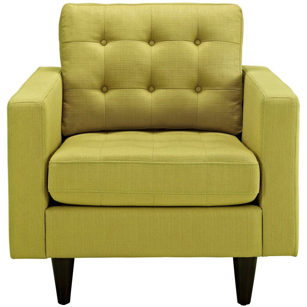 Empress Armchair Upholstered Fabric Set of 2 in Wheatgrass