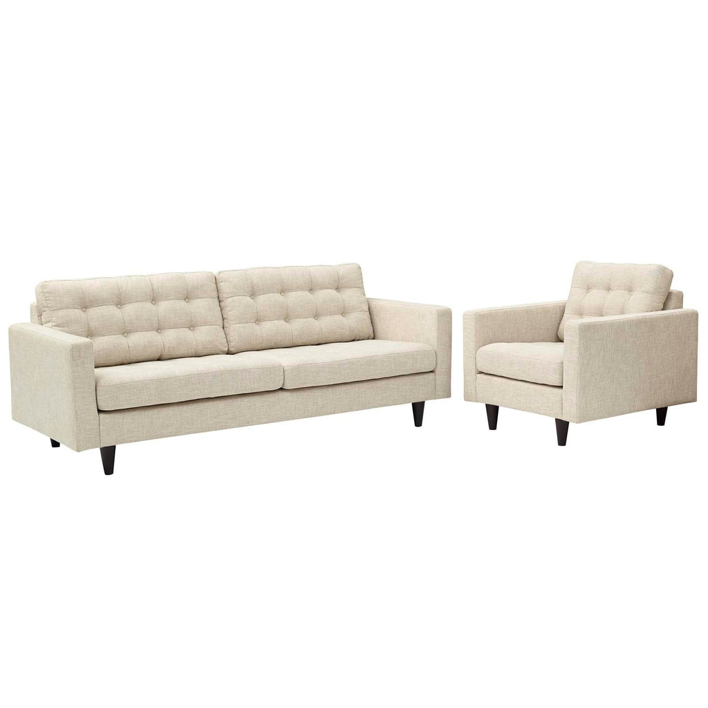 Empress Armchair and Sofa Set of 2 in Beige
