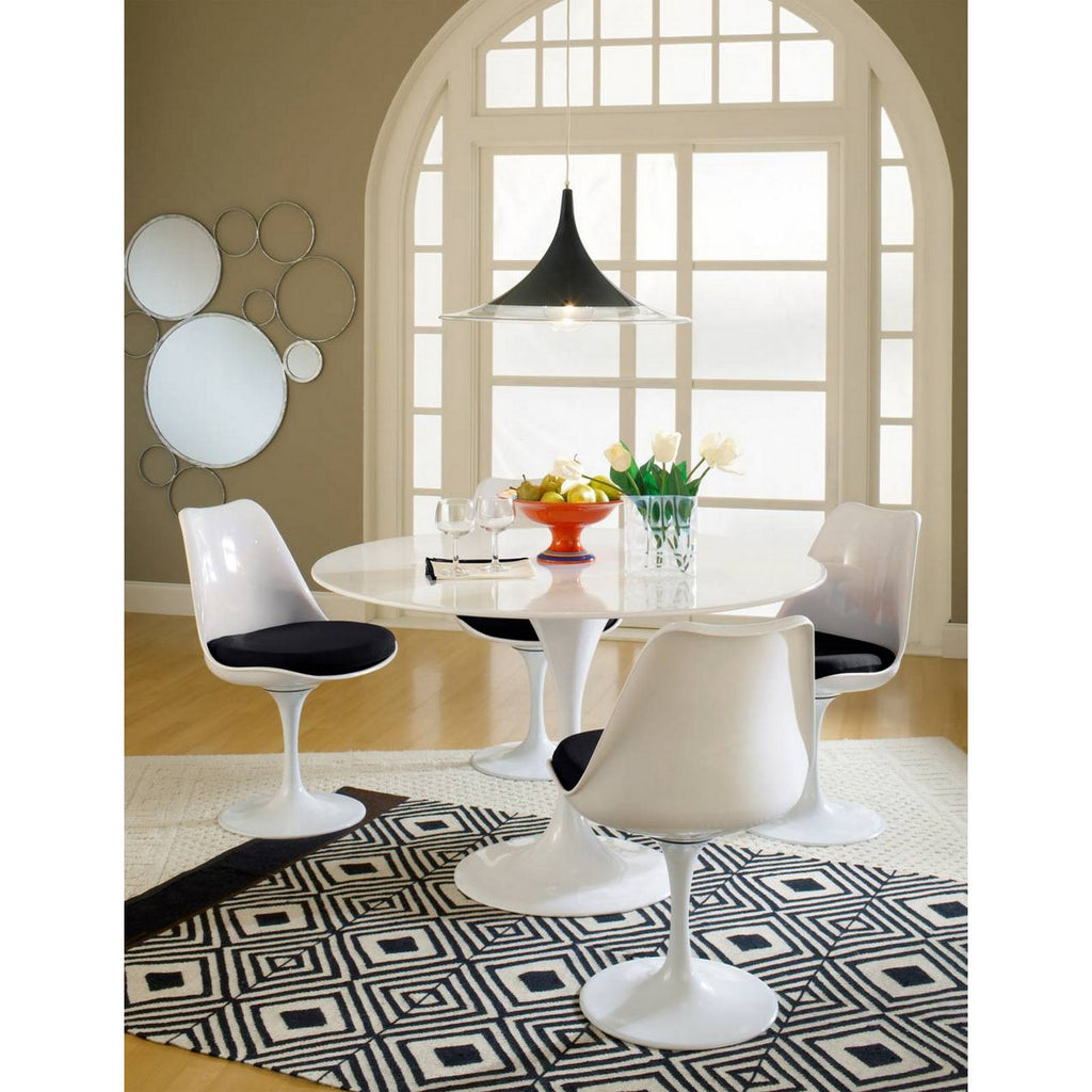 Lippa Dining Side Chair Fabric Set of 4 in Black