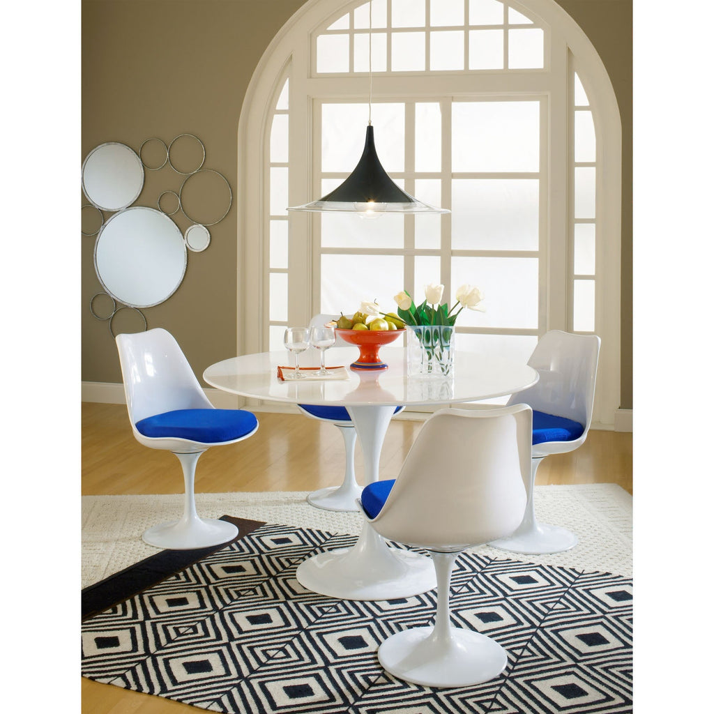 Lippa Dining Side Chair Fabric Set of 4 in Blue