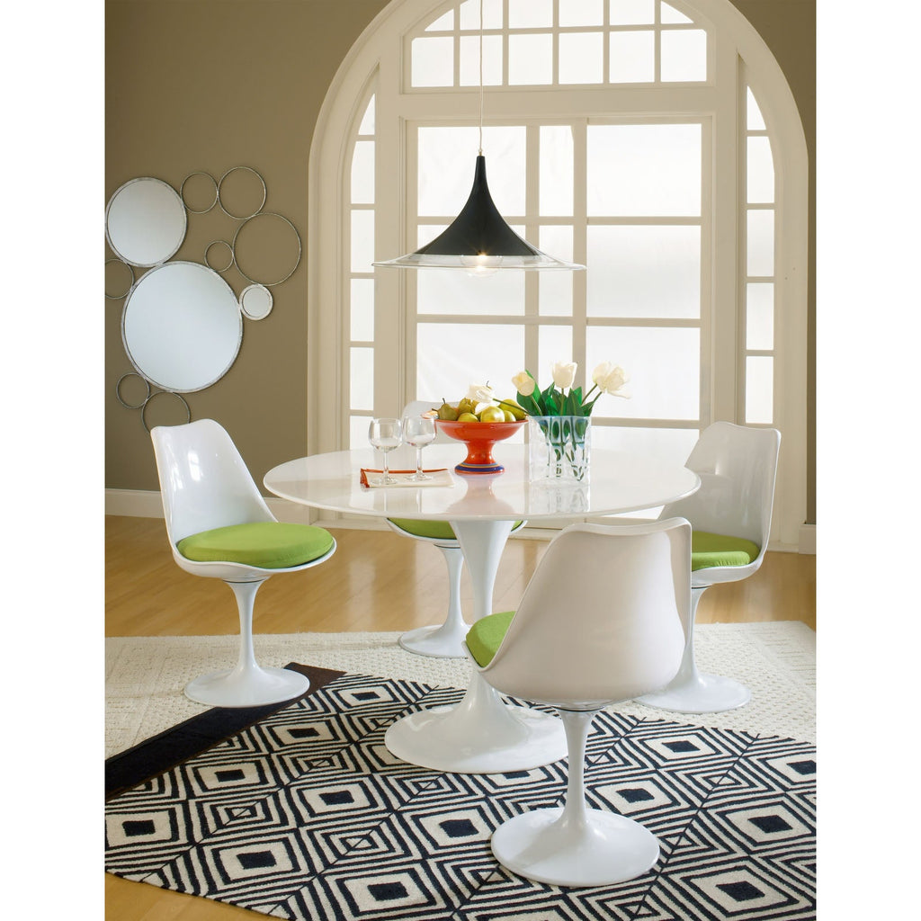 Lippa Dining Side Chair Fabric Set of 4 in Green