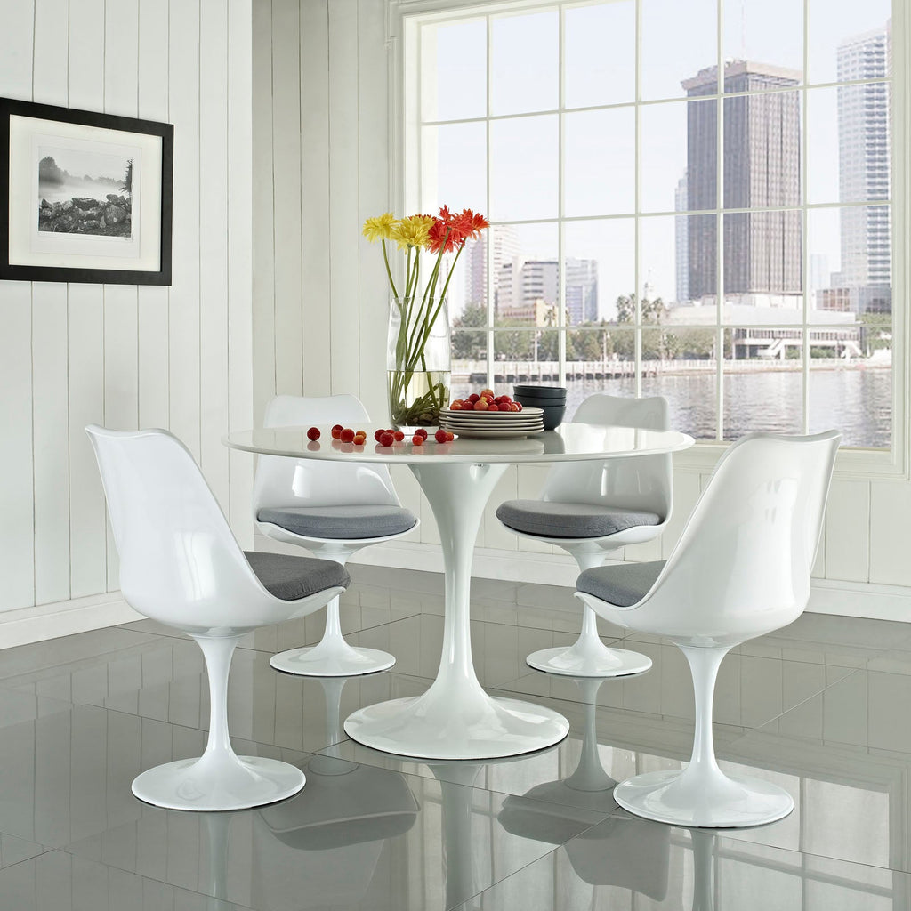 Lippa Dining Side Chair Fabric Set of 4 in Gray