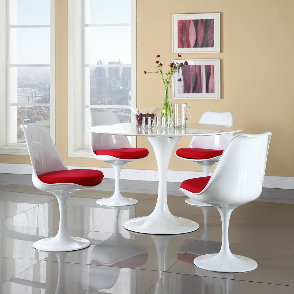 Lippa Dining Side Chair Fabric Set of 4 in Red
