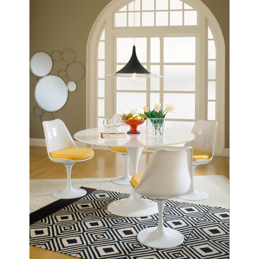 Lippa Dining Side Chair Fabric Set of 4 in Yellow