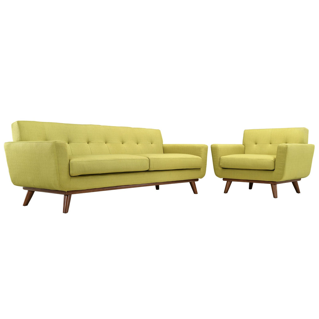 Engage Armchair and Sofa Set of 2 in Wheatgrass