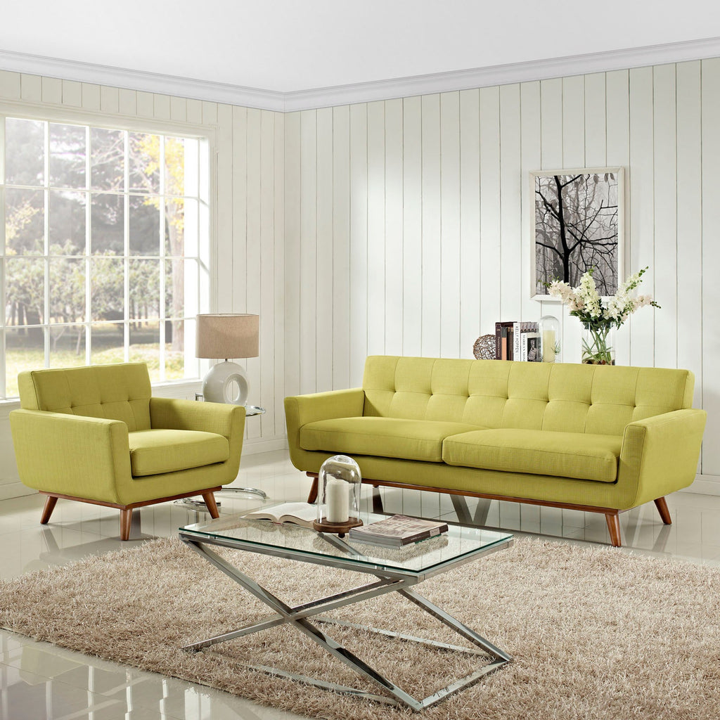 Engage Armchair and Sofa Set of 2 in Wheatgrass
