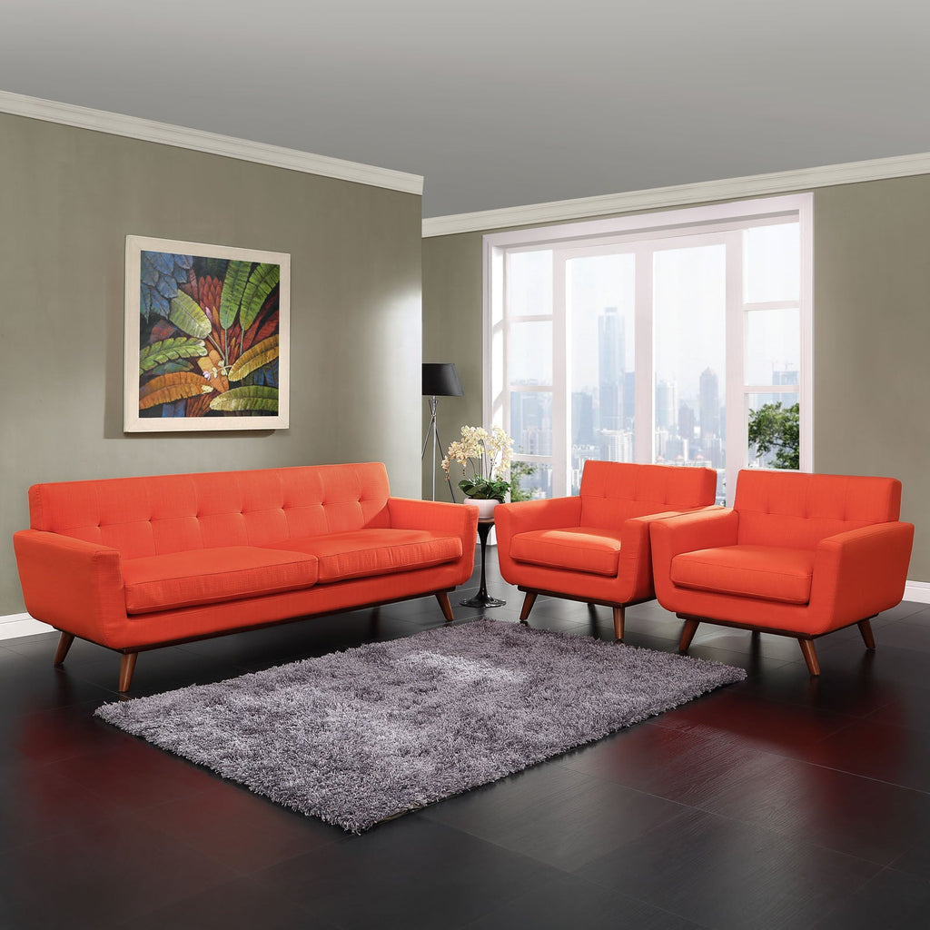 Engage Armchairs and Sofa Set of 3 in Atomic Red