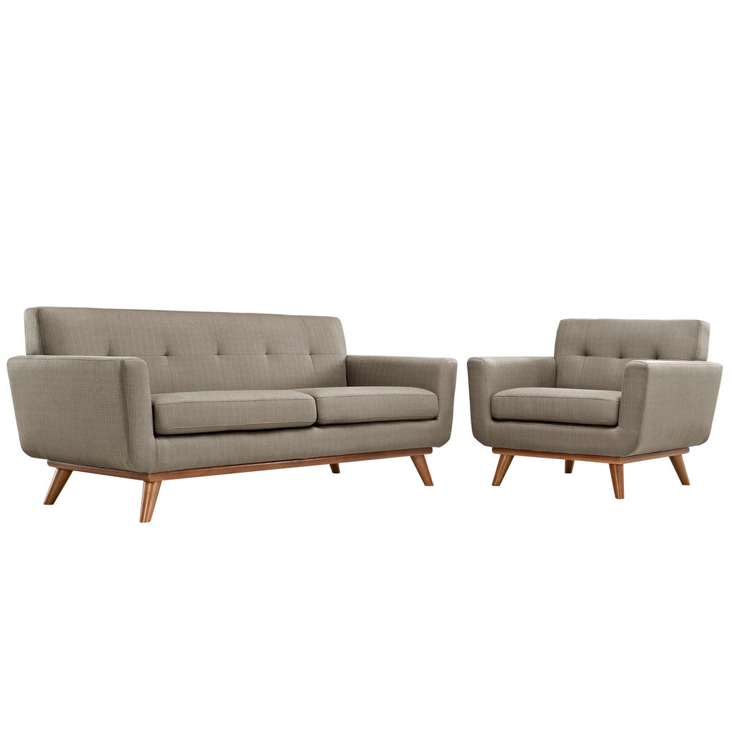 Engage Armchair and Loveseat Set of 2 in Granite