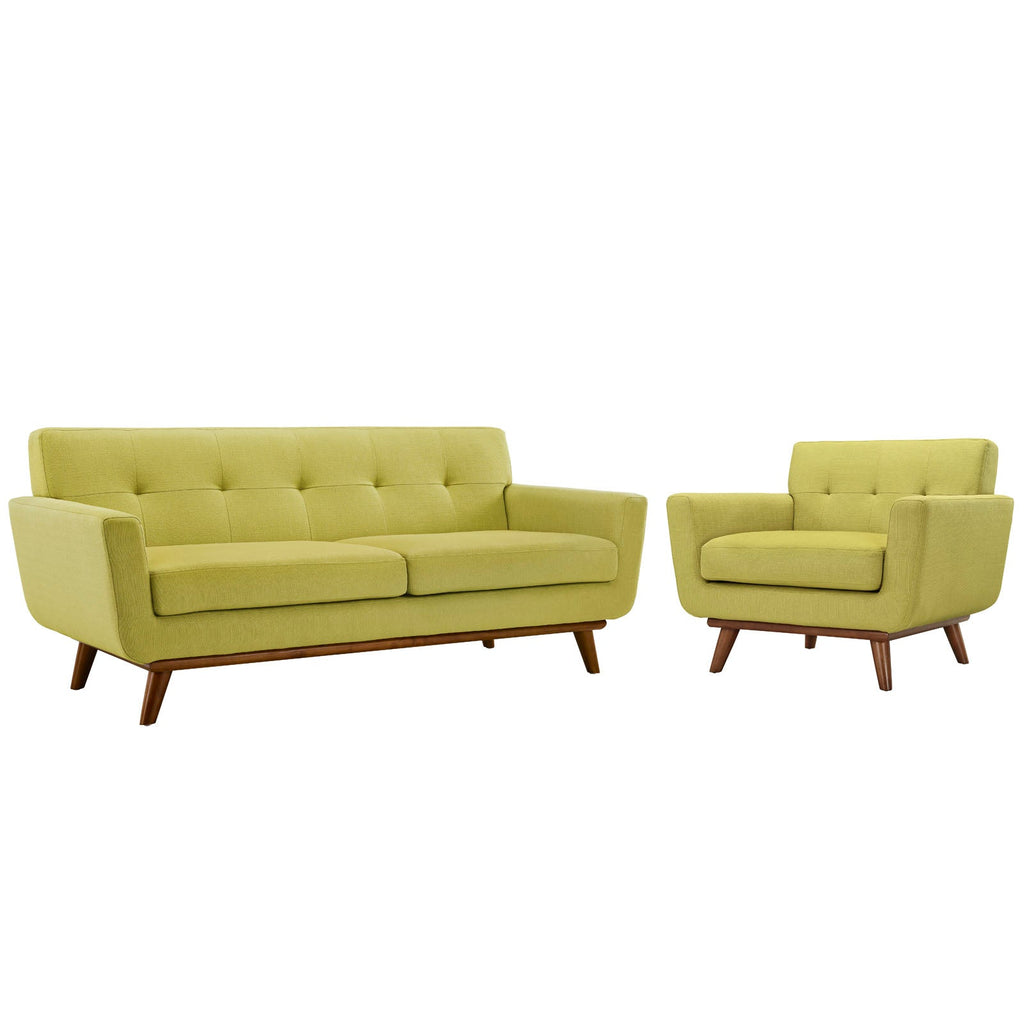 Engage Armchair and Loveseat Set of 2 in Wheat