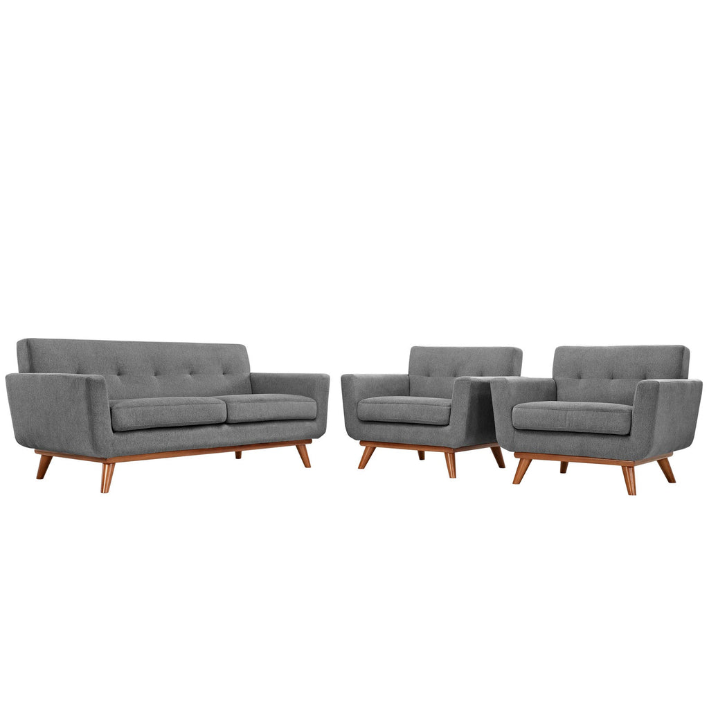 Engage Armchairs and Loveseat Set of 3 in Expectation Gray