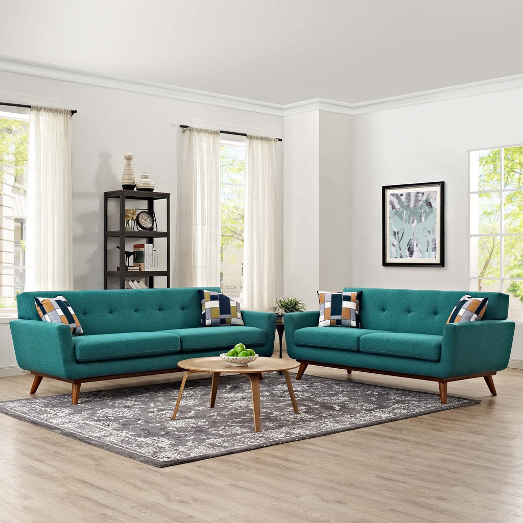 Engage Loveseat and Sofa Set of 2 in Teal