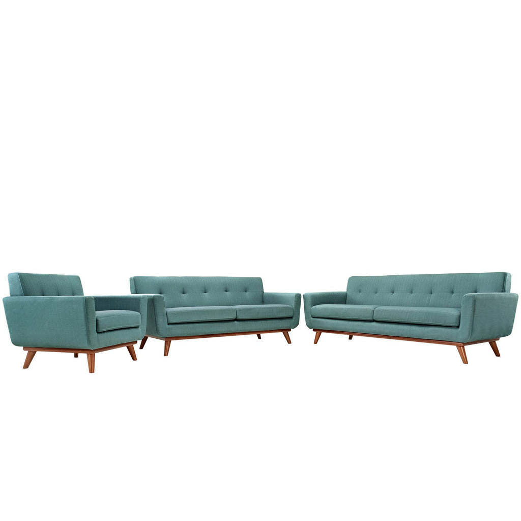 Engage Sofa Loveseat and Armchair Set of 3 in Laguna