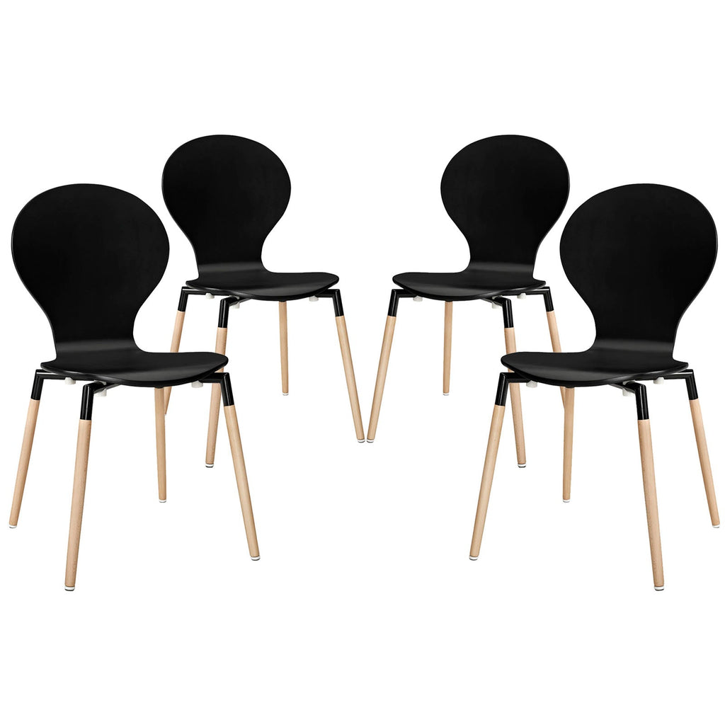 Path Dining Chair Set of 4 in Black