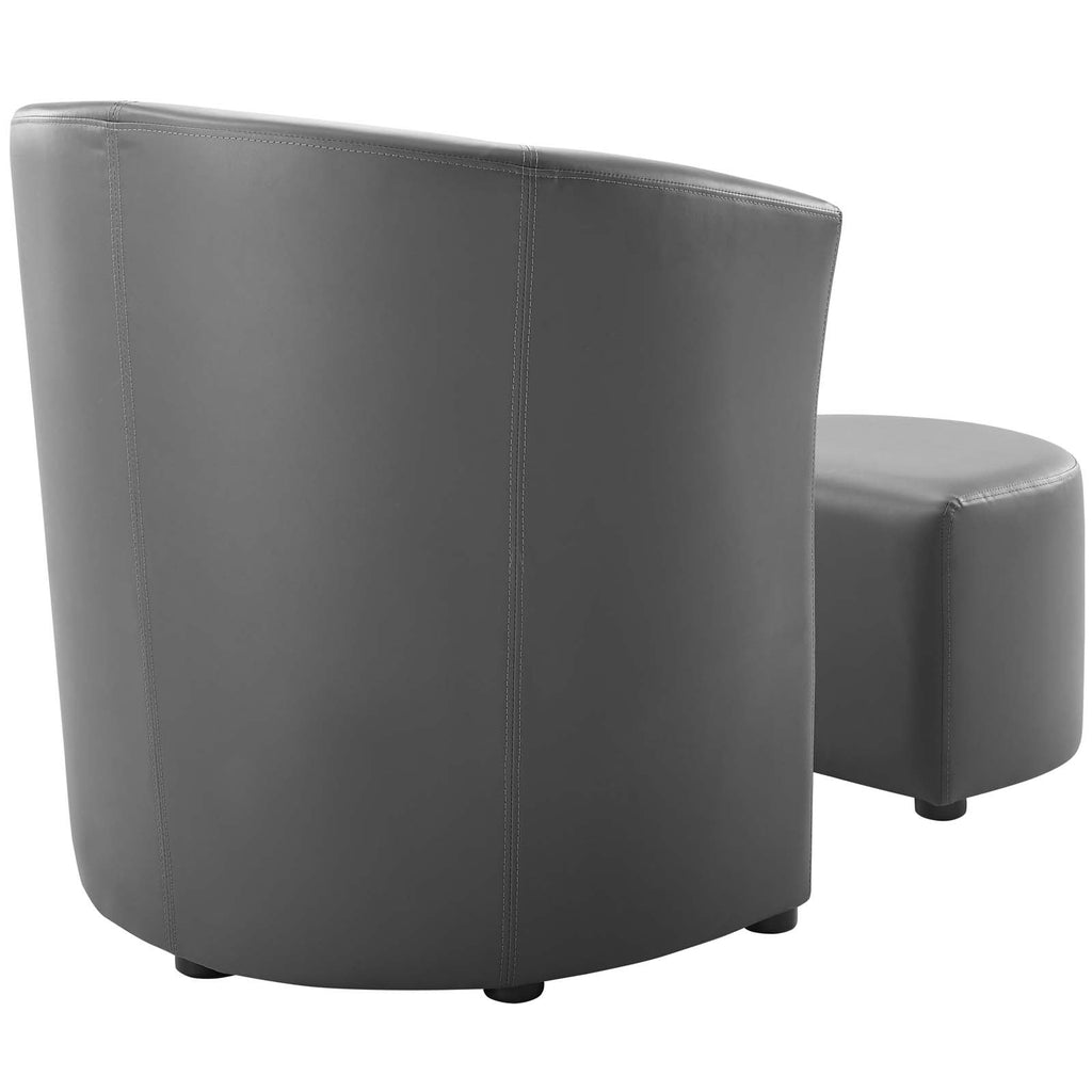 Divulge Armchair and Ottoman in Gray