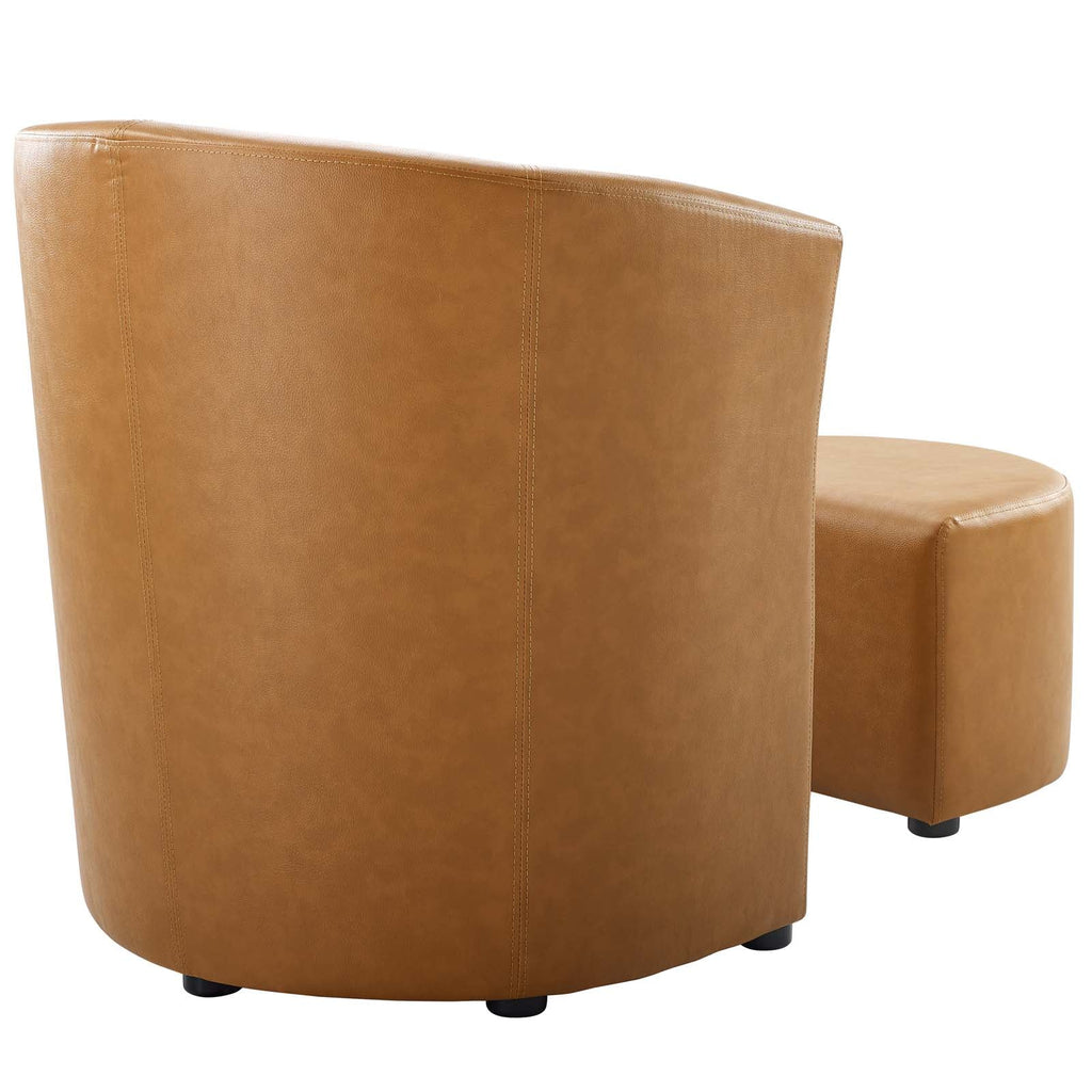 Divulge Armchair and Ottoman in Tan