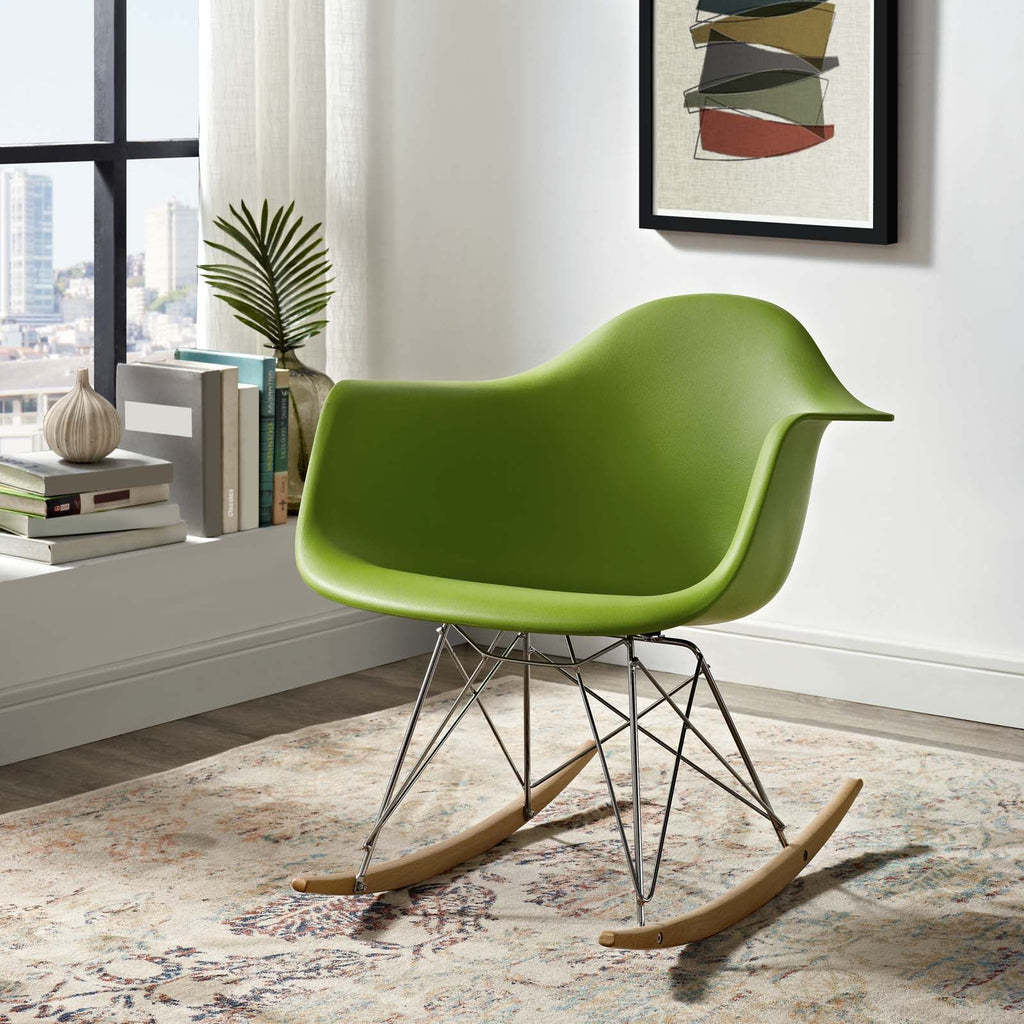 Rocker Plastic Lounge Chair in Green