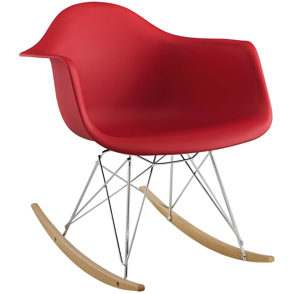 Rocker Plastic Lounge Chair in Red