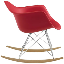 Rocker Plastic Lounge Chair in Red