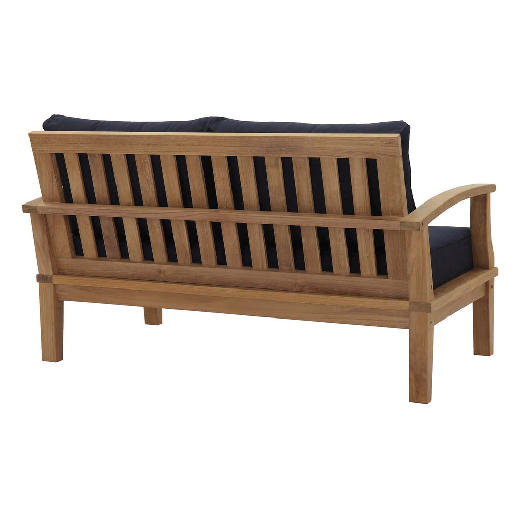 Marina 7 Piece Outdoor Patio Teak Set in Natural Navy-1