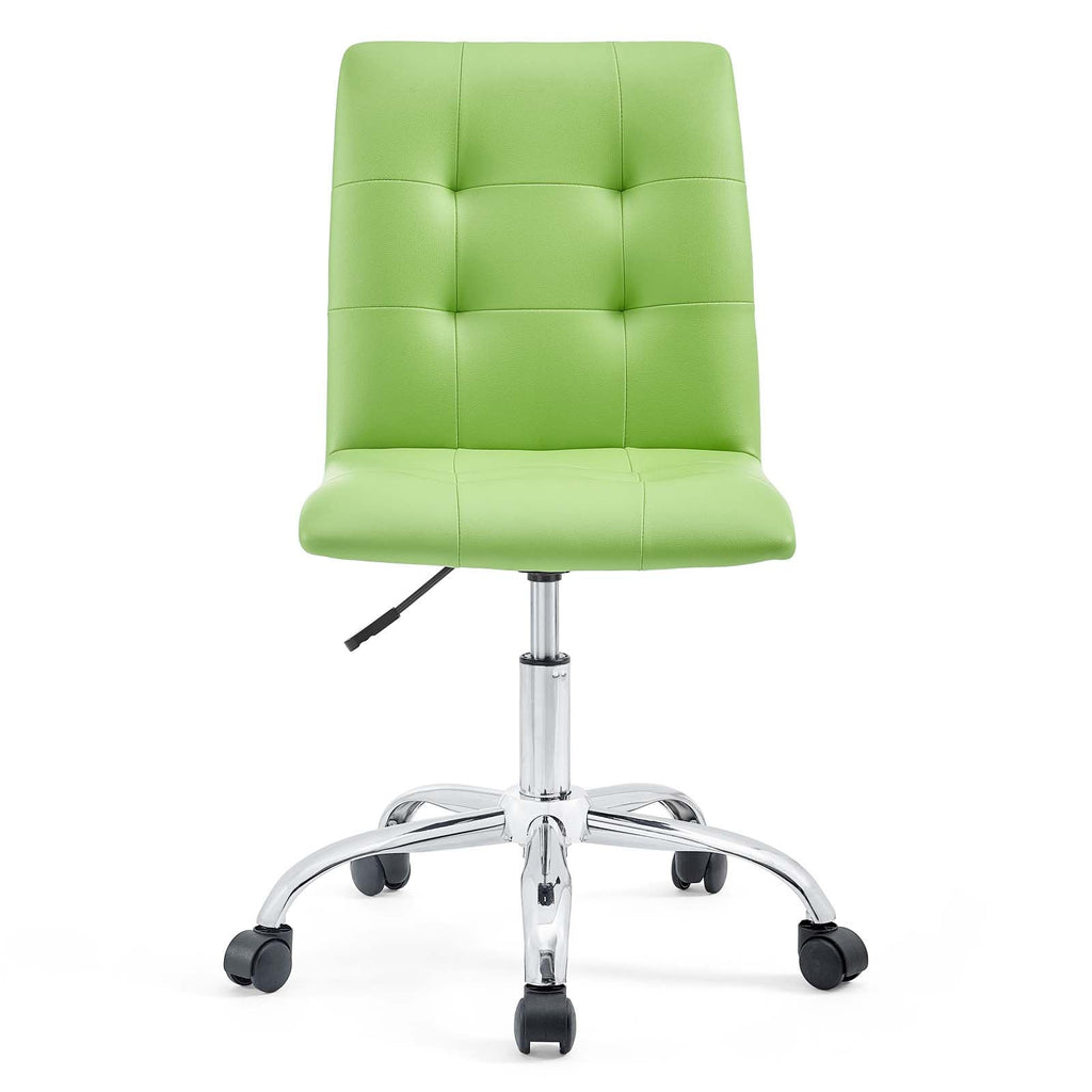 Prim Armless Mid Back Office Chair in Bright Green