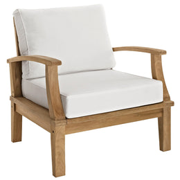 Marina 4 Piece Outdoor Patio Teak Set in Natural White-2