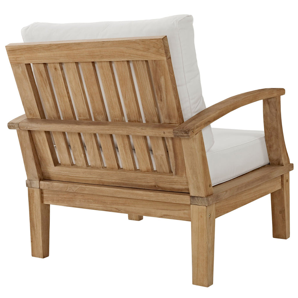 Marina 4 Piece Outdoor Patio Teak Set in Natural White-2