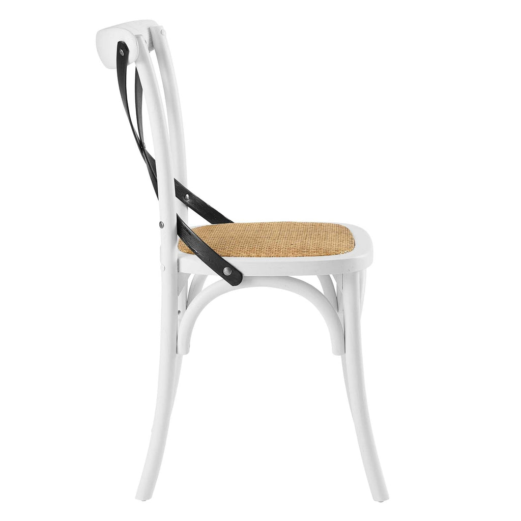 Gear Dining Side Chair in White Black