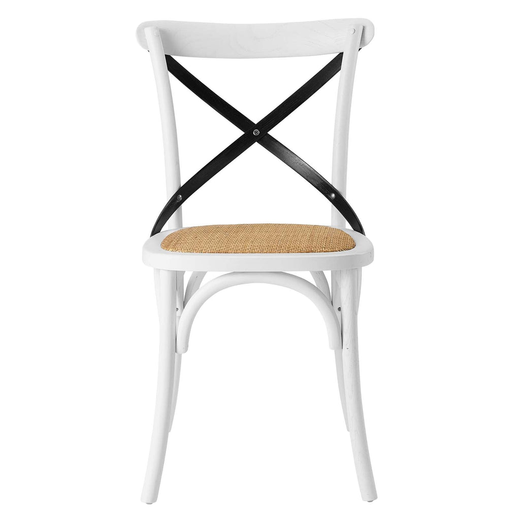 Gear Dining Side Chair in White Black