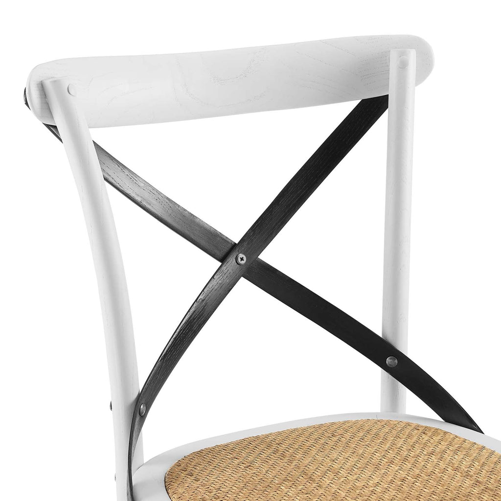 Gear Dining Side Chair in White Black