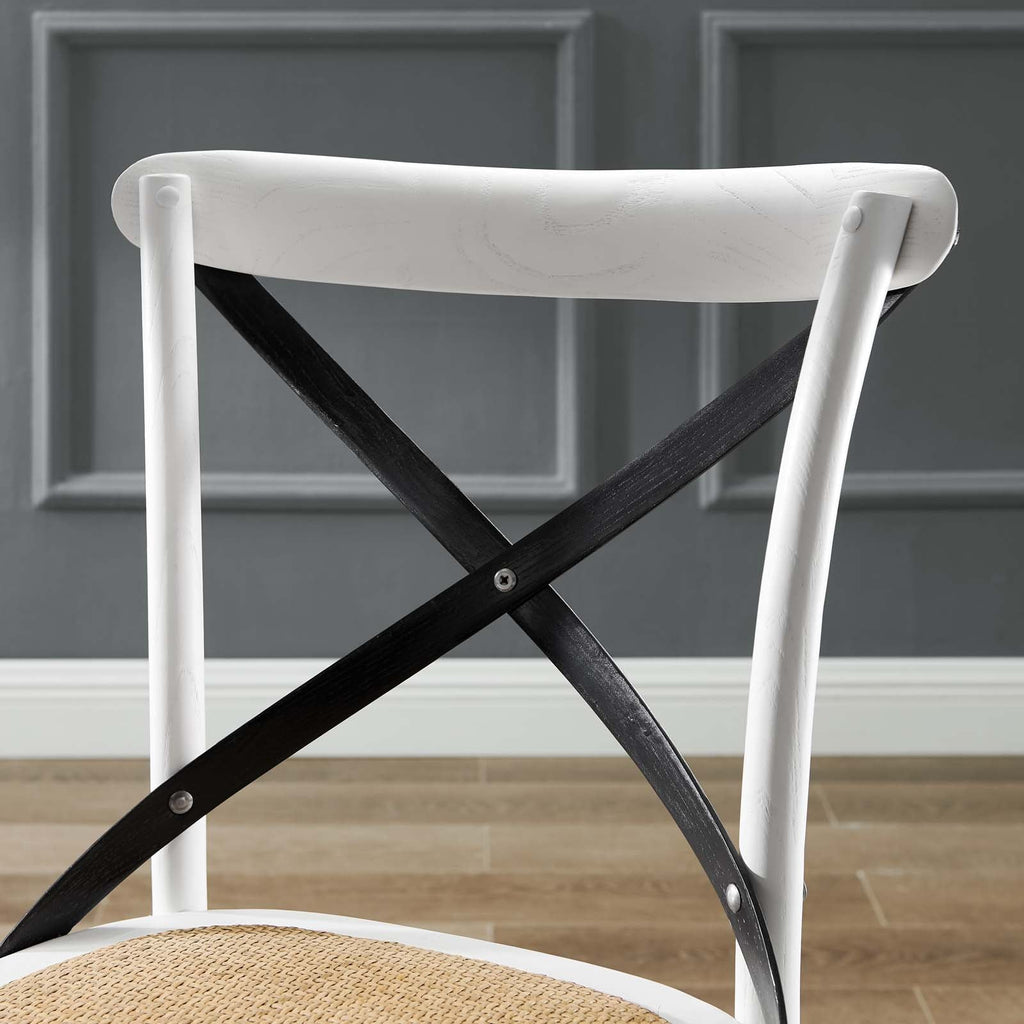 Gear Dining Side Chair in White Black