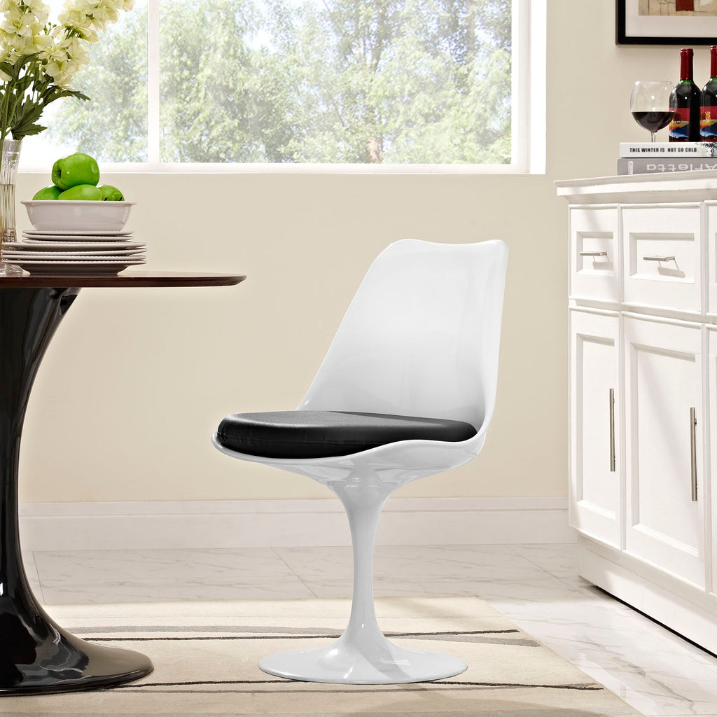 Lippa Dining Vinyl Side Chair in Black