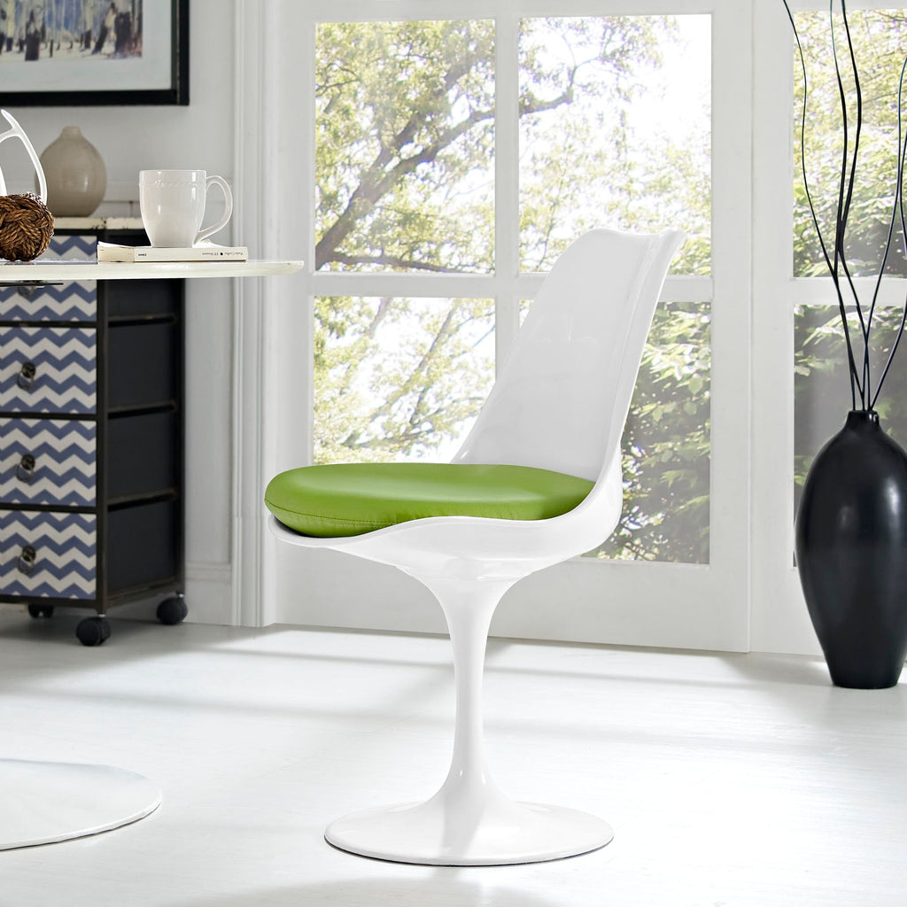 Lippa Dining Vinyl Side Chair in Green