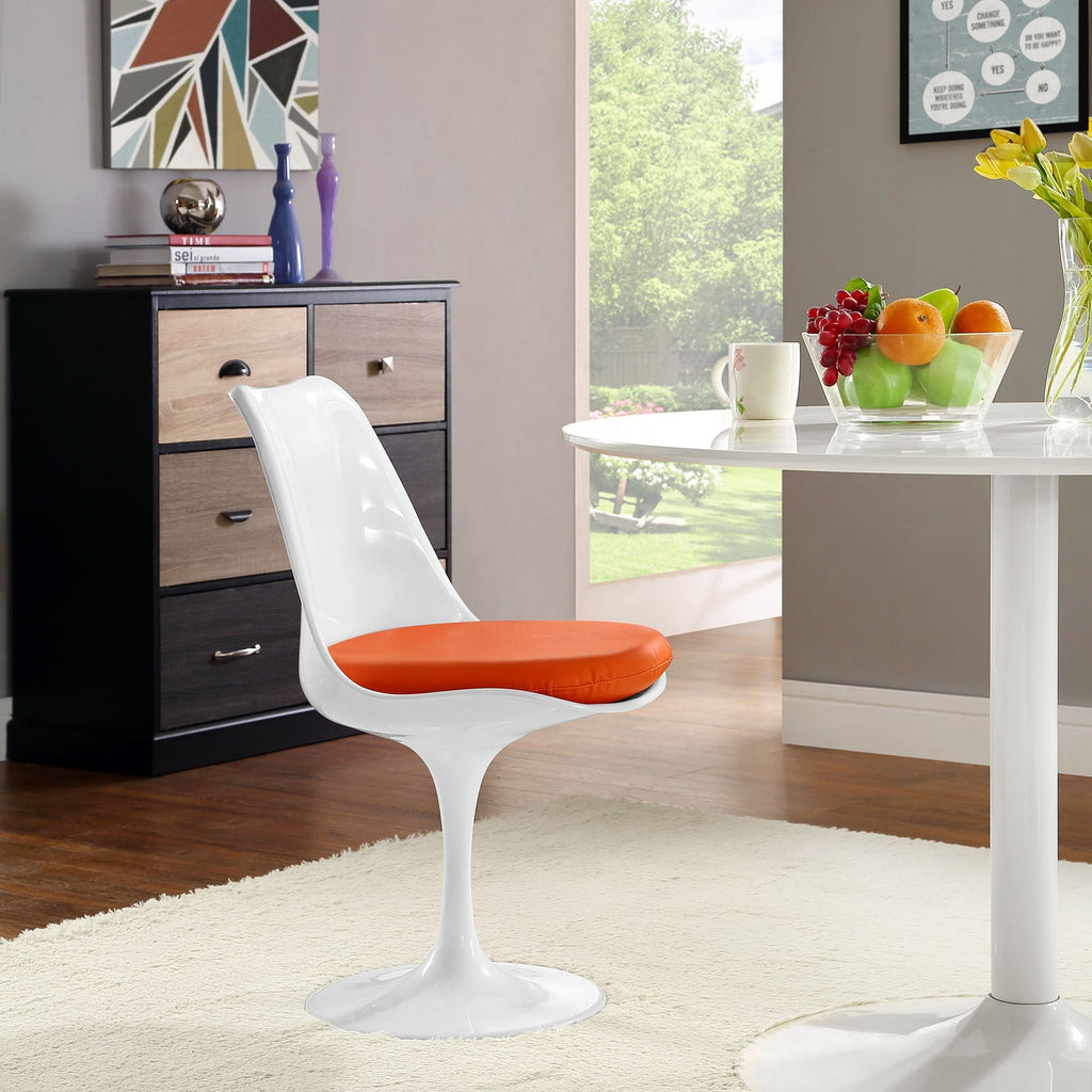 Lippa Dining Vinyl Side Chair in Orange