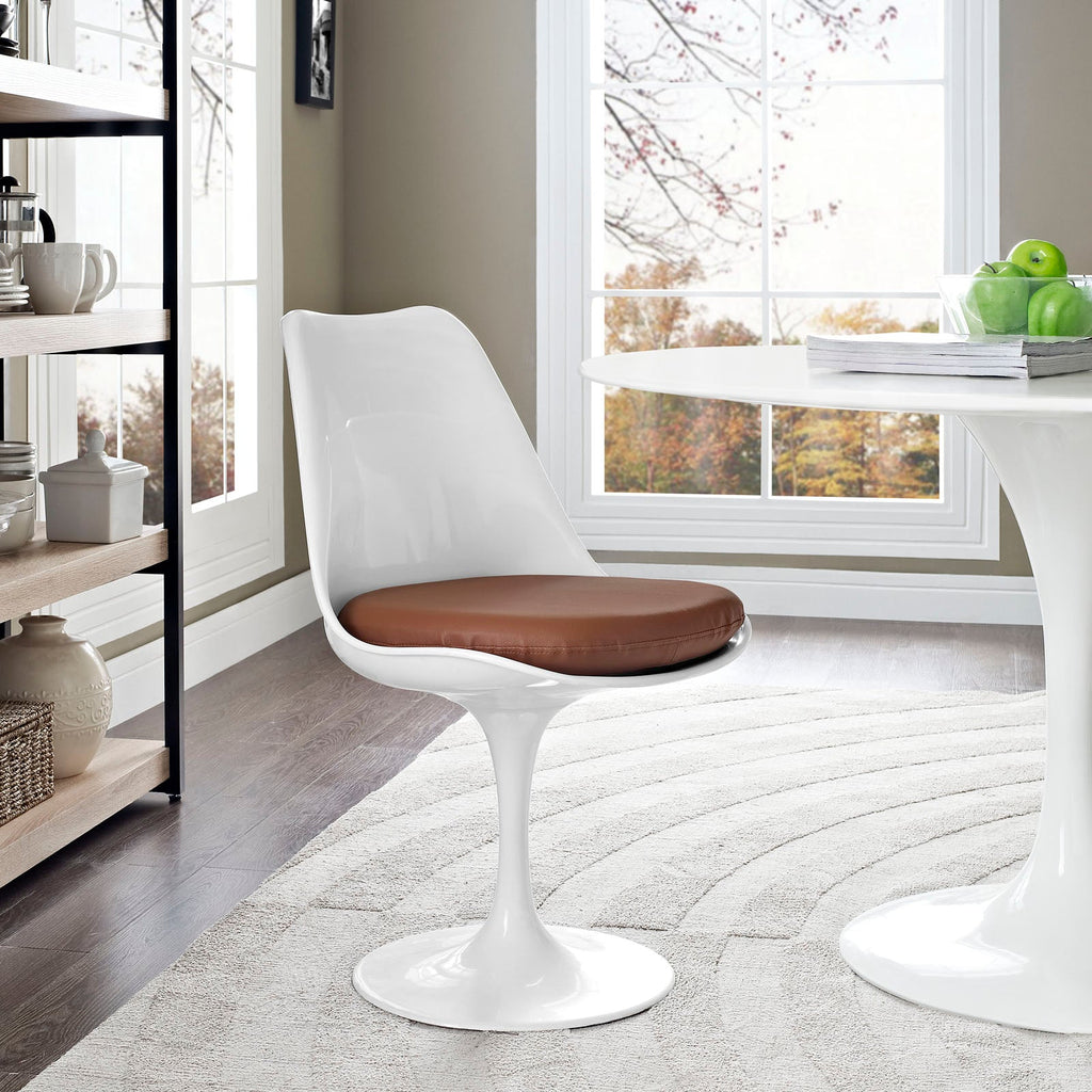 Lippa Dining Vinyl Side Chair in Tan