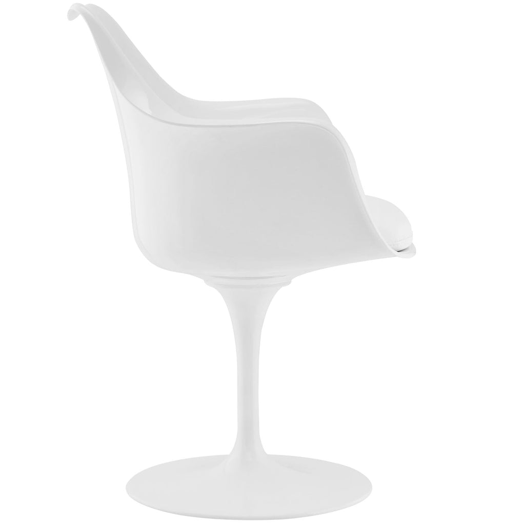 Lippa Dining Vinyl Armchair in White
