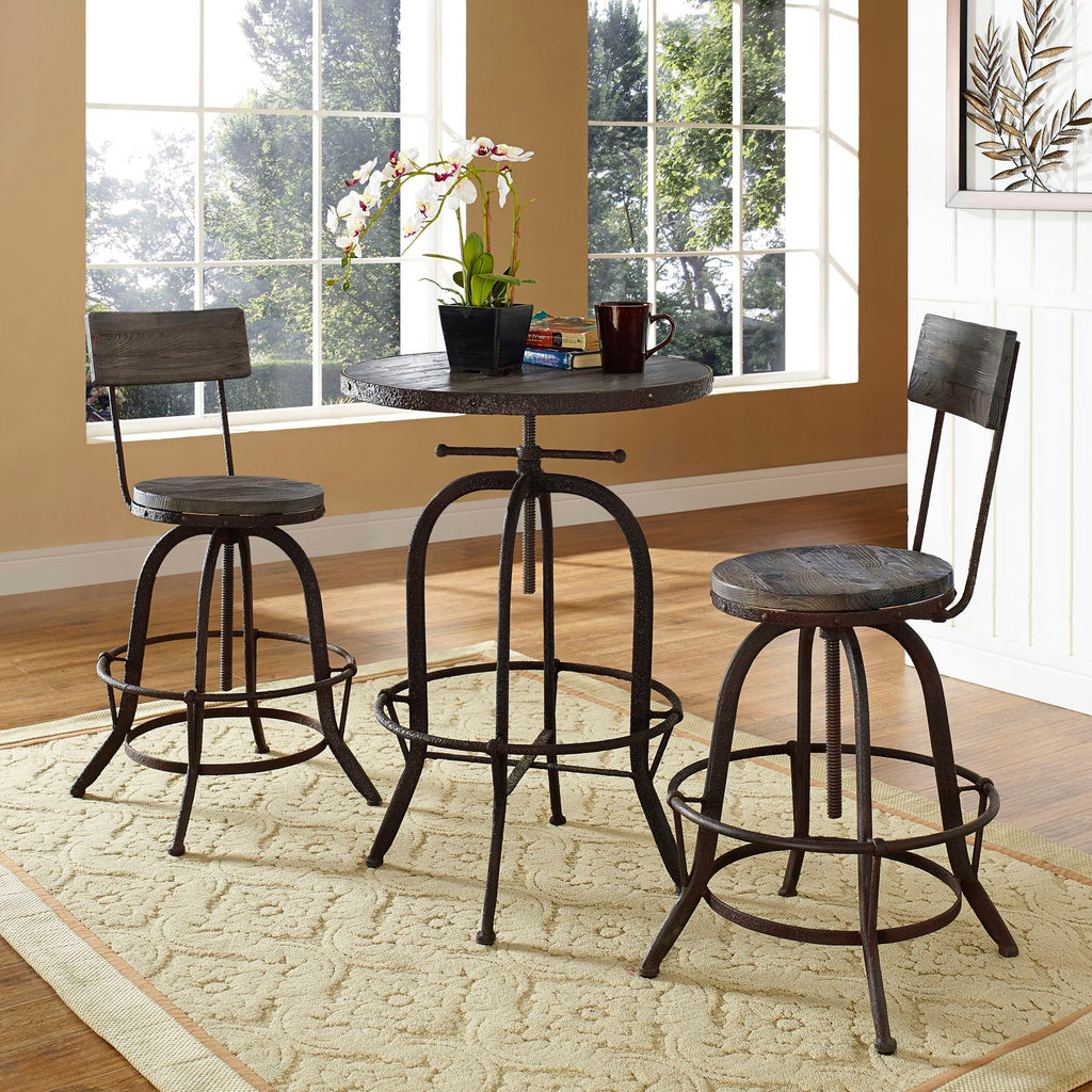 Gather 3 Piece Dining Set in Brown-1