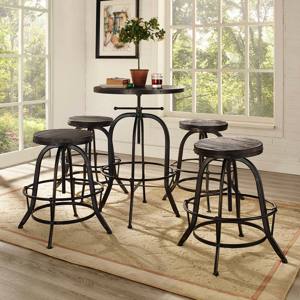 Gather 5 Piece Dining Set in Black-2