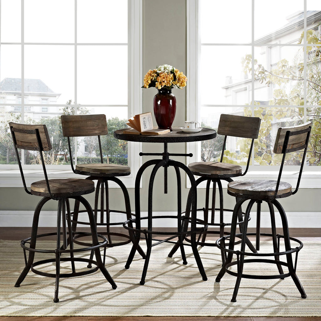 Gather 5 Piece Dining Set in Brown-1