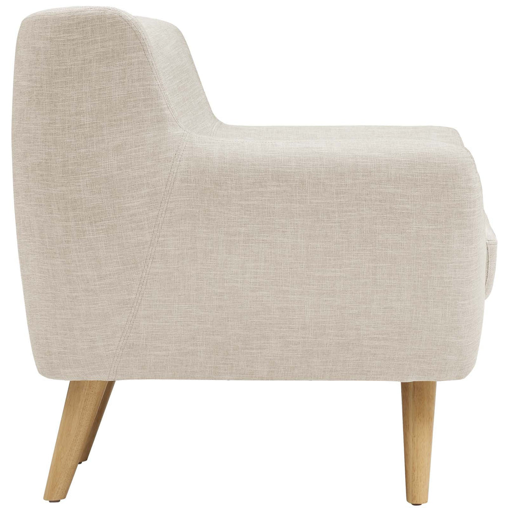 Remark Upholstered Fabric Armchair in Beige