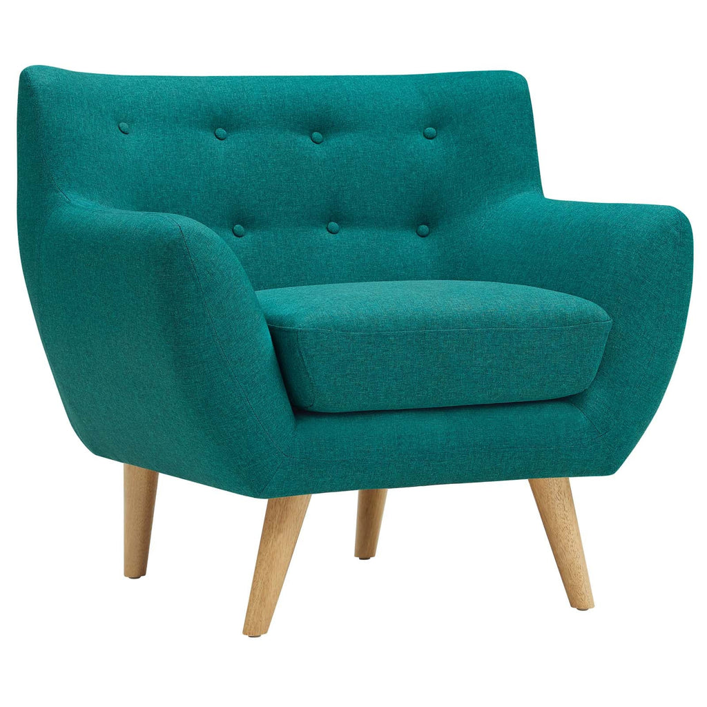 Remark Upholstered Fabric Armchair in Teal