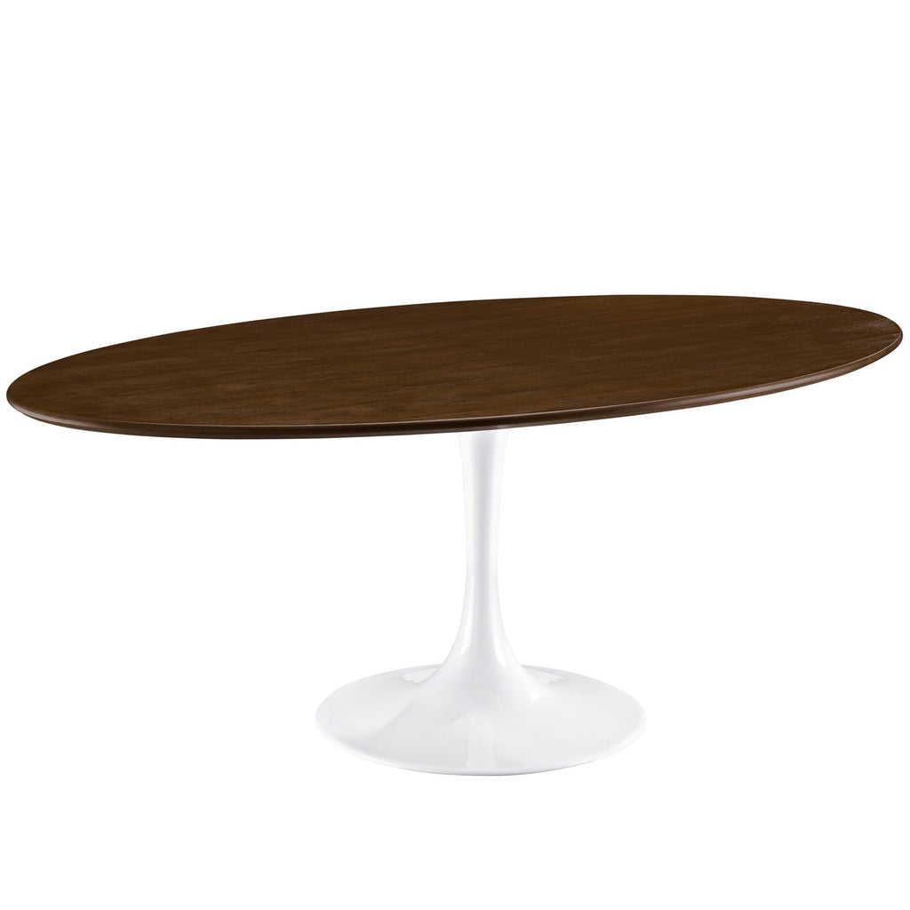 Lippa 78" Oval Wood Dining Table in Walnut