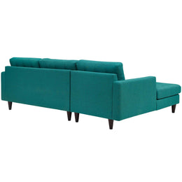 Empress Left-Facing Upholstered Fabric Sectional Sofa in Teal