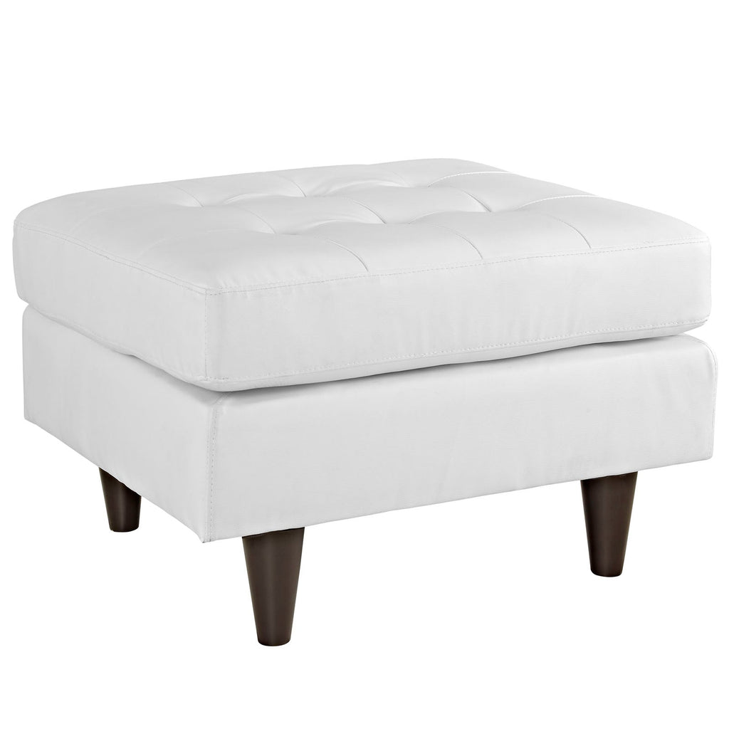 Empress Bonded Leather Ottoman in White