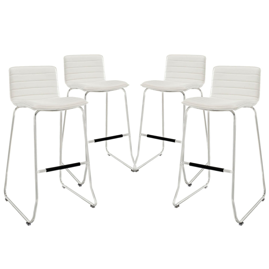 Dive Bar Stool Set of 4 in White