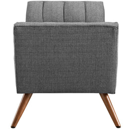 Response Medium Upholstered Fabric Bench in Gray