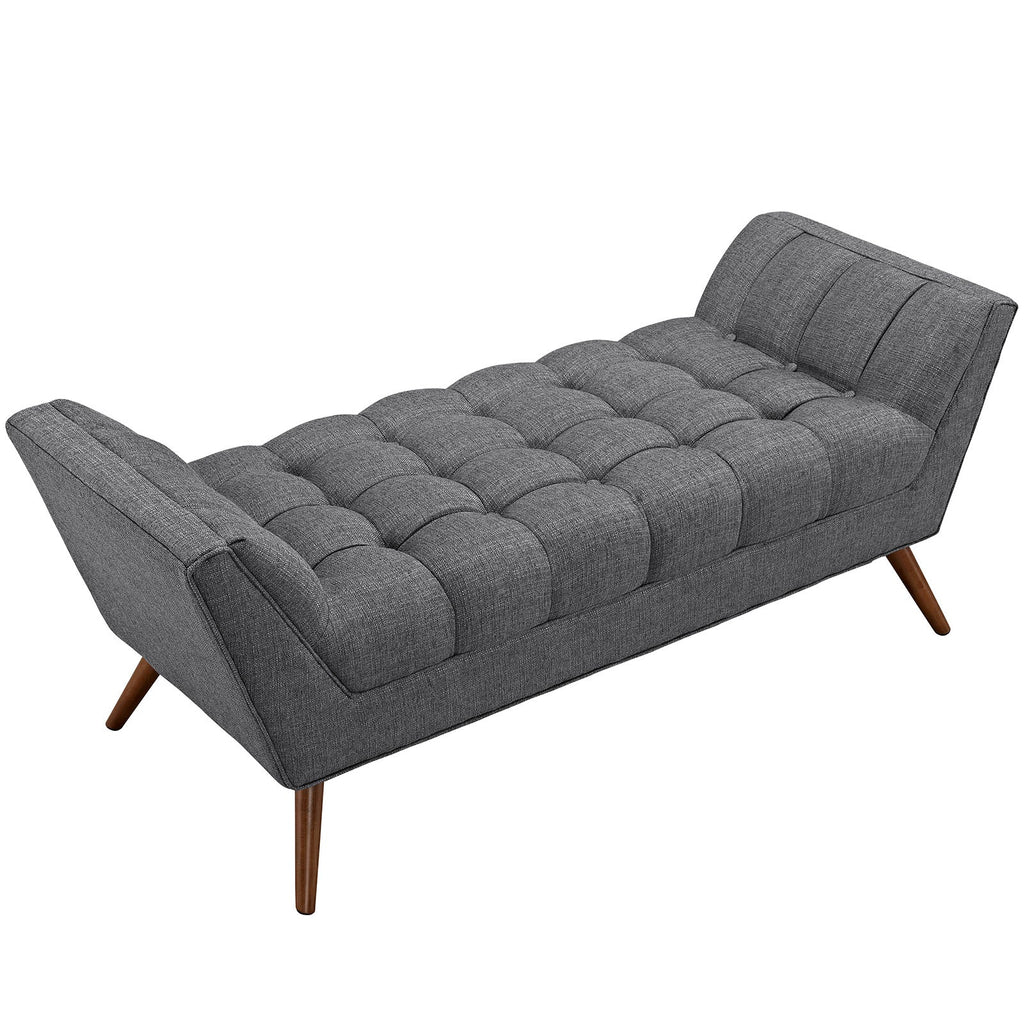 Response Medium Upholstered Fabric Bench in Gray