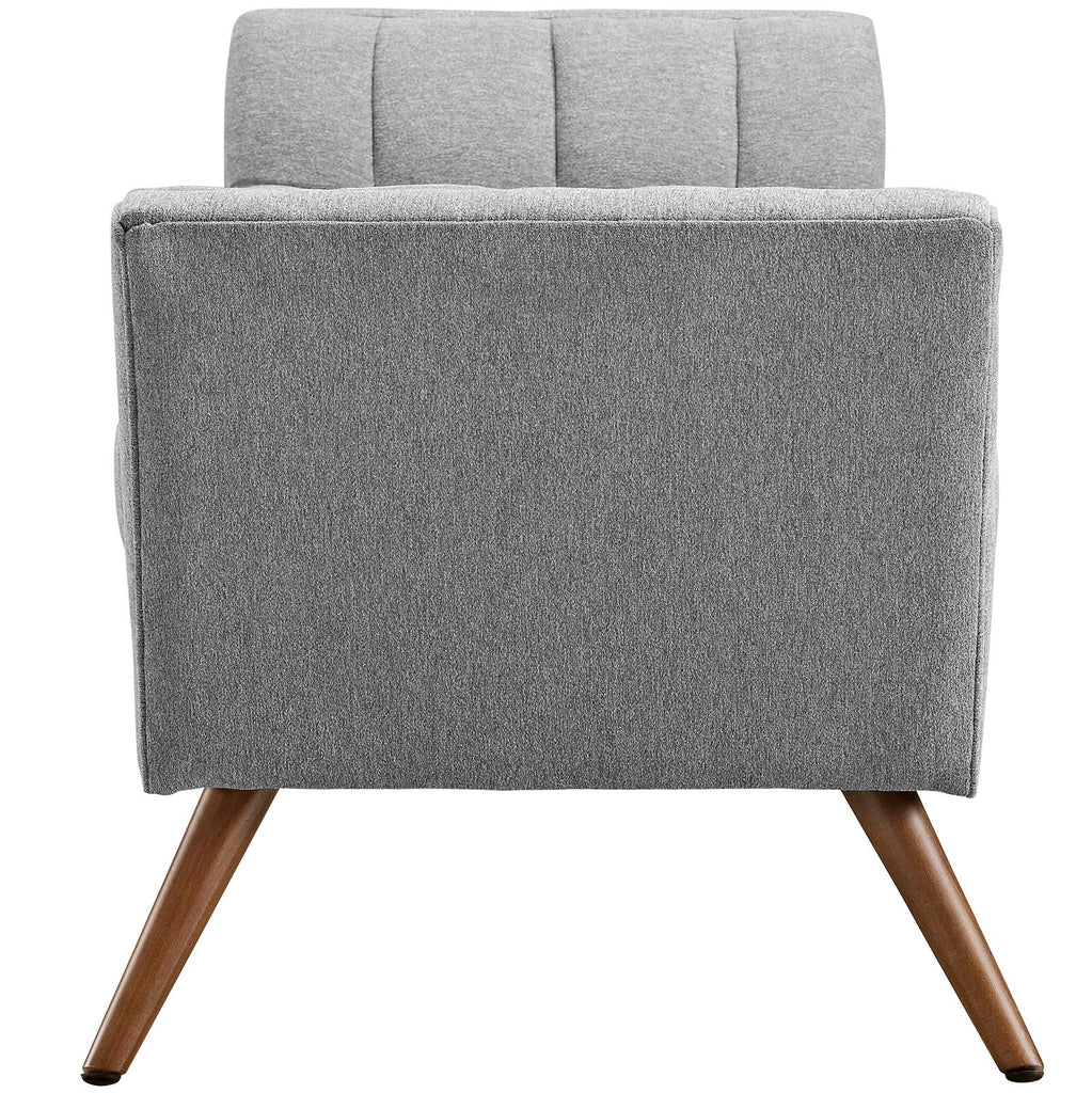 Response Medium Upholstered Fabric Bench in Expectation Gray