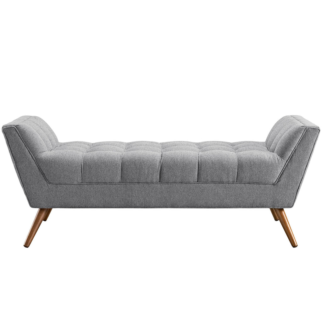Response Medium Upholstered Fabric Bench in Expectation Gray