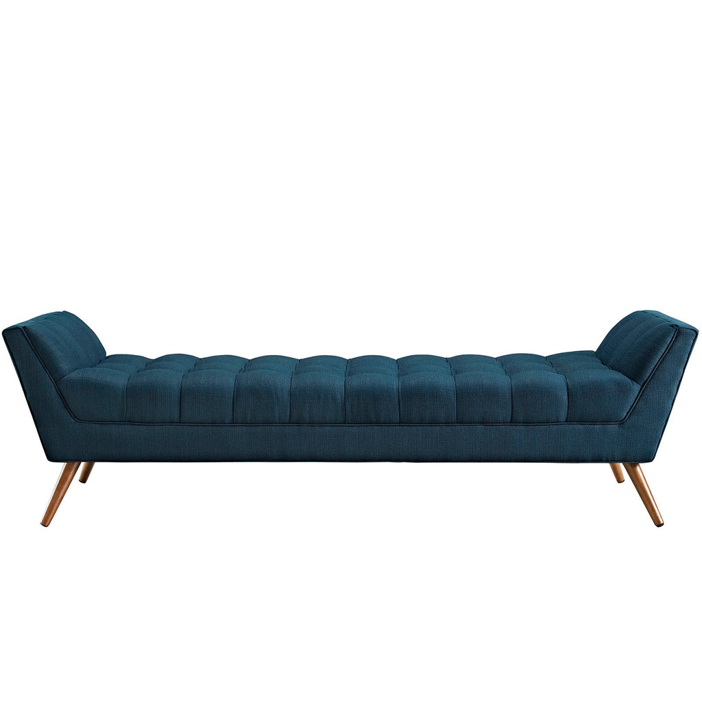 Response Upholstered Fabric Bench in Azure